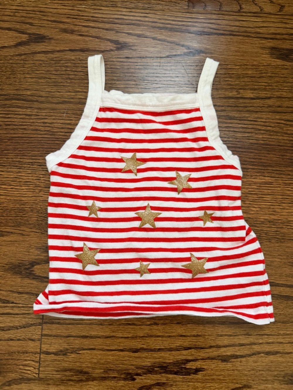 Crewcuts Red & White Striped Tank with Gold Stars